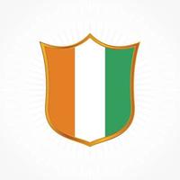 Cote Dlvoire flag vector with shield frame