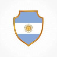 vector de bandera argentina con marco de escudo