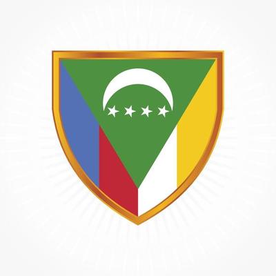 Comoros flag vector with shield frame