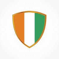 Cote Dlvoire flag vector with shield frame