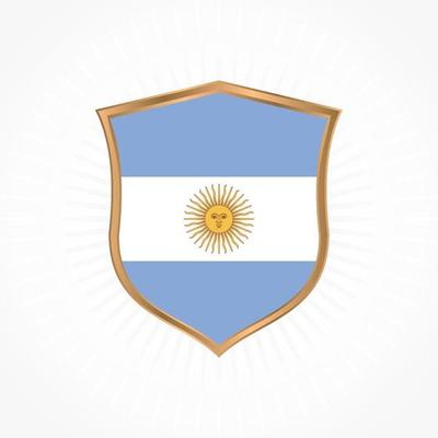 Argentina flag vector with shield frame