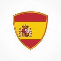 vector de bandera de españa con marco de escudo