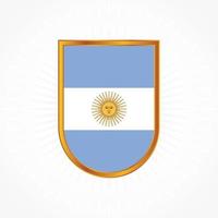 vector de bandera argentina con marco de escudo