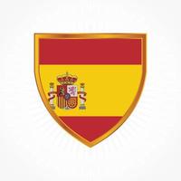 vector de bandera de españa con marco de escudo