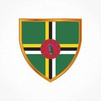 Dominica flag vector with shield frame