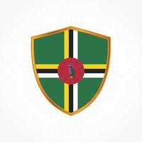 Dominica flag vector with shield frame