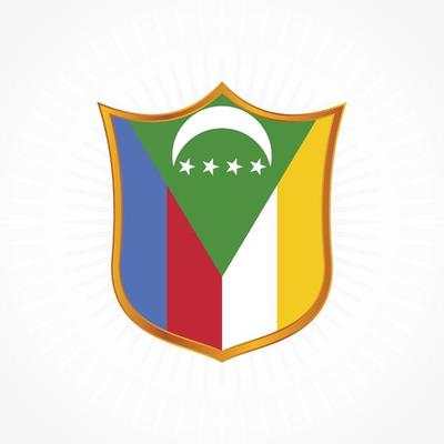 Comoros flag vector with shield frame