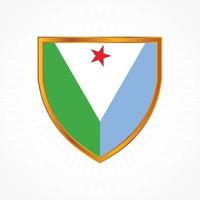 Djibouti flag vector with shield frame