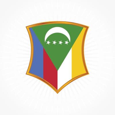 Comoros flag vector with shield frame