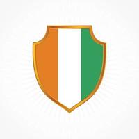Cote Dlvoire flag vector with shield frame