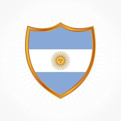 Argentina flag vector with shield frame