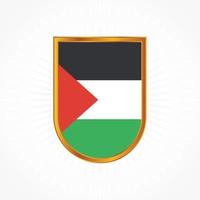 Palestine flag vector with shield frame