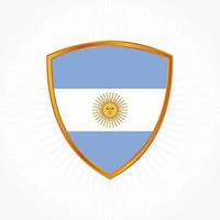 vector de bandera argentina con marco de escudo
