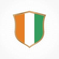 Cote Dlvoire flag vector with shield frame