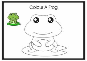 colour a frog for learn kid to colouring vector