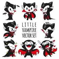 cute little vampire vector set