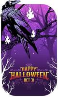 Crow Happy Halloween background illustration vector