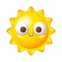 Cute sun vector with smile face