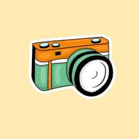 Colorful Hand drawn Camera stickers vector