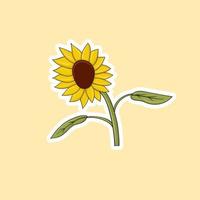 Colorful Hand Drawn Sunflower Sticker