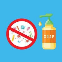 vector illustration symbol hand wash with soap can kill virus