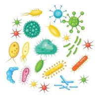 conjunto de bacterias, virus, gérmenes, microbios volumen 5 vector