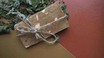 Organic handmade soap made of field herbs photo