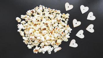 Love popcorn concept. Horizontal photo. Sweet food photo