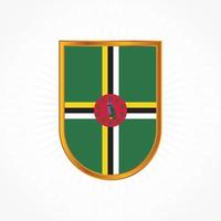 Dominica flag vector with shield frame