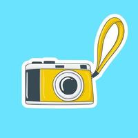 Colorful Hand drawn Camera stickers vector