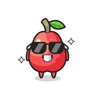 Cartoon mascot of water apple with cool gesture vector