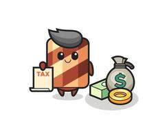 Character cartoon of wafer roll as a accountant vector