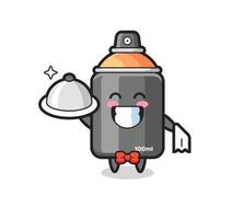 Character mascot of spray paint as a waiters vector