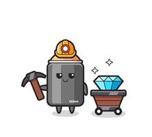 Character Illustration of spray paint as a miner vector