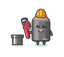 Character Illustration of spray paint as a plumber vector