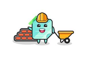 Cartoon character of sticky notes as a builder vector