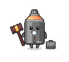 Illustration of spray paint mascot as a lawyer vector