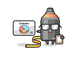 Illustration of spray paint mascot as a dietitian vector