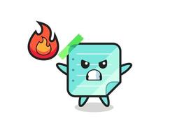 sticky notes character cartoon with angry gesture vector