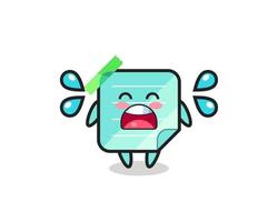 sticky notes cartoon illustration with crying gesture vector