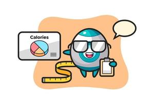 Illustration of rocket mascot as a dietitian vector