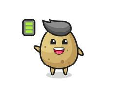 potato mascot character with energetic gesture vector