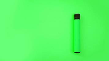 Green disposable electronic cigarette on bright background