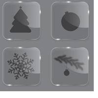Glass Christmas button vector illustration