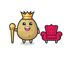 Mascot cartoon of potato as a king vector