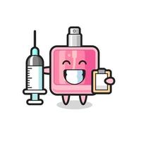 ilustración de mascota de perfume como médico vector