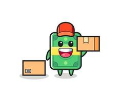 Mascot Illustration of money as a courier vector