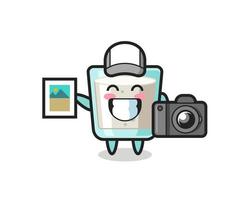 Character Illustration of milk as a photographer vector