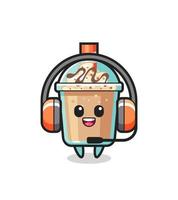 Cartoon mascot of milkshake as a customer service vector