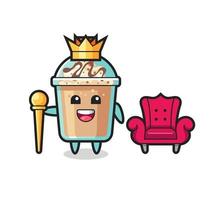 Mascot cartoon of milkshake as a king vector